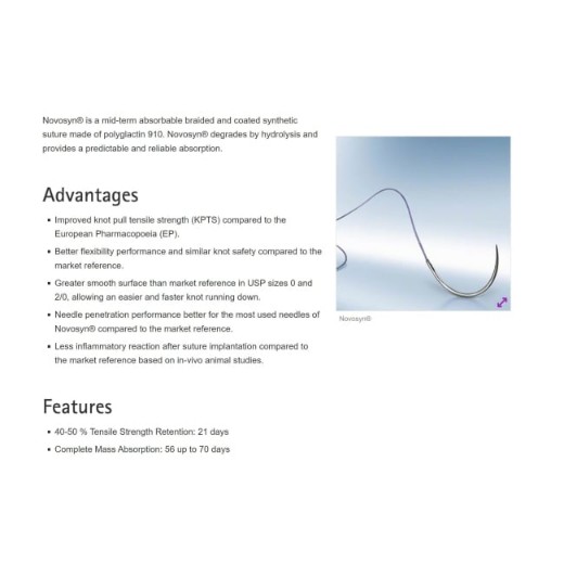Picture of Novosyn Undyed 3-0 DSMP 24mm 45cm Suture