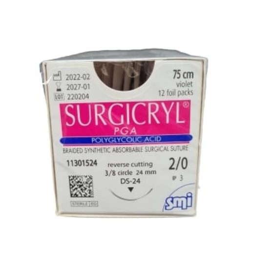 Picture of Surgicryl PGA 2-0 24mm 75cm Violet