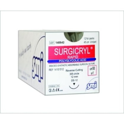 Picture of Surgicryl Rapid 5-0 12mm 75cm Undyed