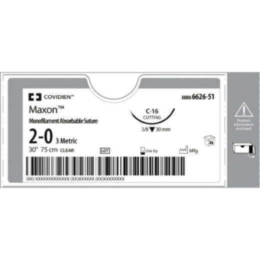 Picture of Maxon 2-0 GS-10 26mm 75cm Clear Suture