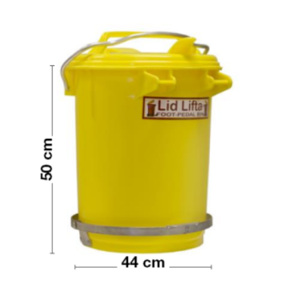 Picture of 35L Clinical Biohazard Bin Yellow With Foot Pedal