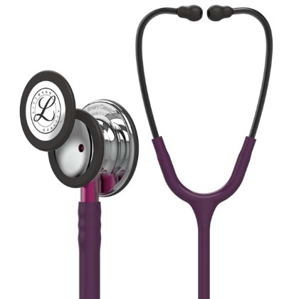 Picture of 3M Littmann 5960 Classic III Stethoscope - High-Polish Mirror Chestpiece; Plum Tube; Pink Stem; Smoke Headset