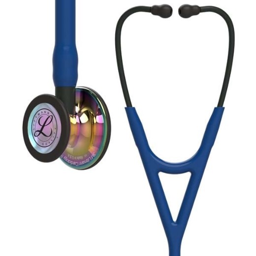 Picture of 3M Littmann 6242 Cardiology IV Stethoscope - High-Polish Rainbow Chestpiece; Navy Blue Tube; Black Stem And Headset