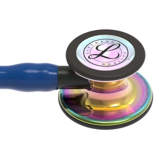 Picture of 3M Littmann 6242 Cardiology IV Stethoscope - High-Polish Rainbow Chestpiece; Navy Blue Tube; Black Stem And Headset