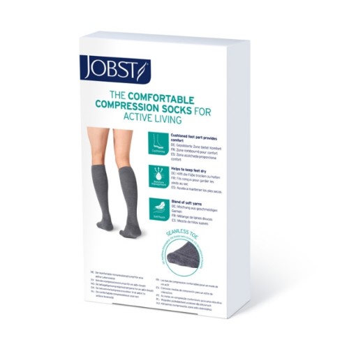 Picture of Jobst Active Knee High Compression Closed Toe Large Black 15-20 MMHG