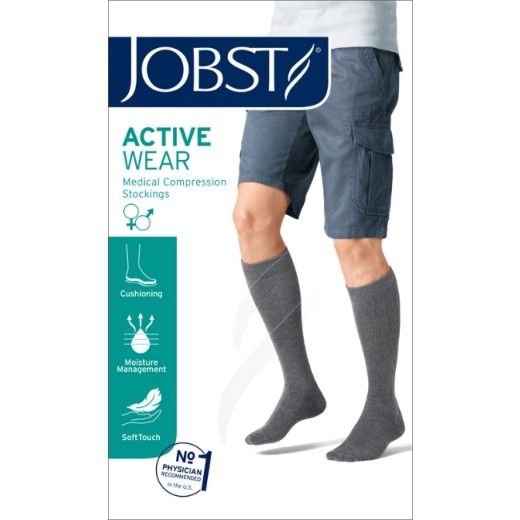 Picture of Jobst Active Knee High Compression Closed Toe Large Black 15-20 MMHG