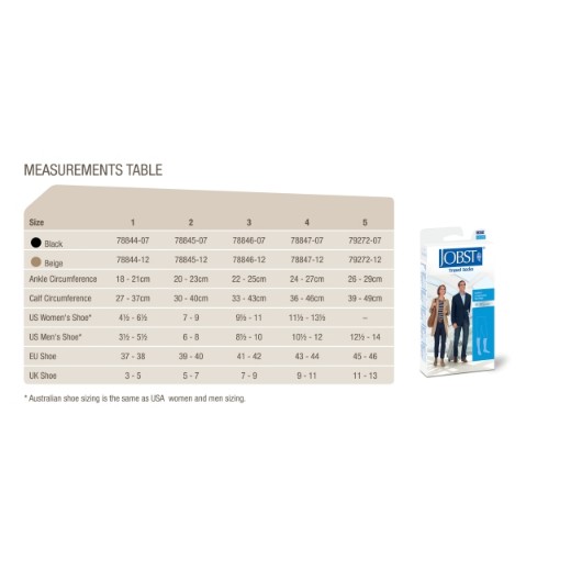 Picture of Jobst Travel Compression Sock Beige Size 4