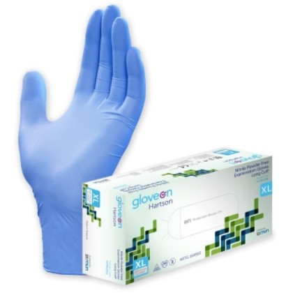 Picture of Hartson Long Cuff  Nitrile Powder Free Gloves X-Large