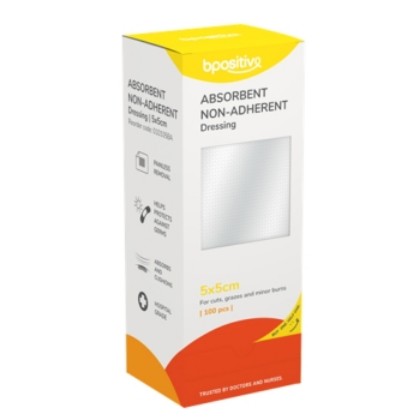 Picture of Bpositive Non Adhesive Absorbent Dressing 5 X 5cm