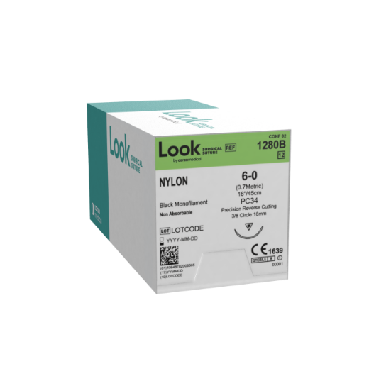Picture of Look Nylon 4-0 19mm Reverse Cutting 45cm C6 Black