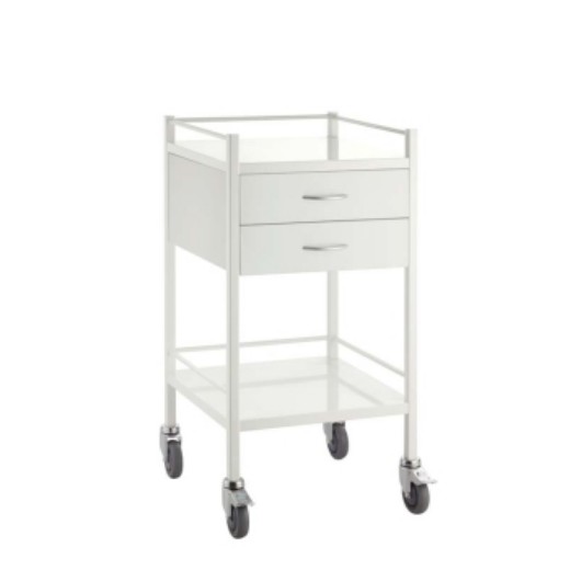 Picture of Medical Trolley Powder Coated Finish - 2 Drawer 50 X 50 X 96.7cm