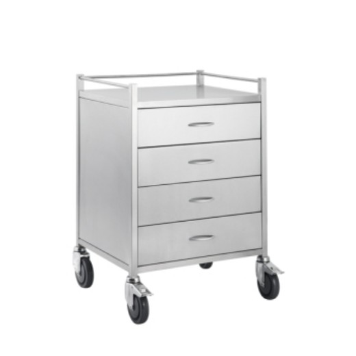 Picture of Medical Trolley Stainless Steel - 4 Drawer 50L X 50W X 90H Cm