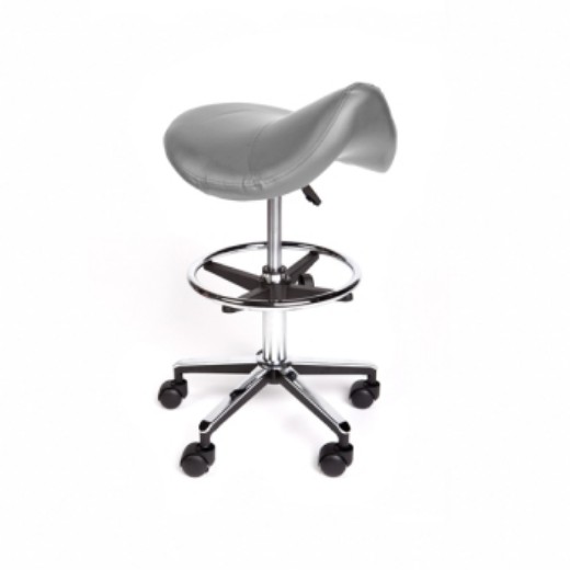 Picture of Stool Saddle W/Footrest Grey