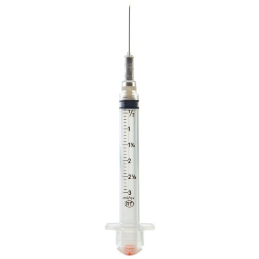 Picture of VanishPoint Safety Syringes With Needles 3mL 23G X 25mm