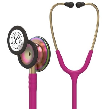 Picture of 3M Littmann 5806 Classic III Stethoscope - Special Edition Rainbow Chestpiece; Raspberry Tube; Brass Stem And Headset