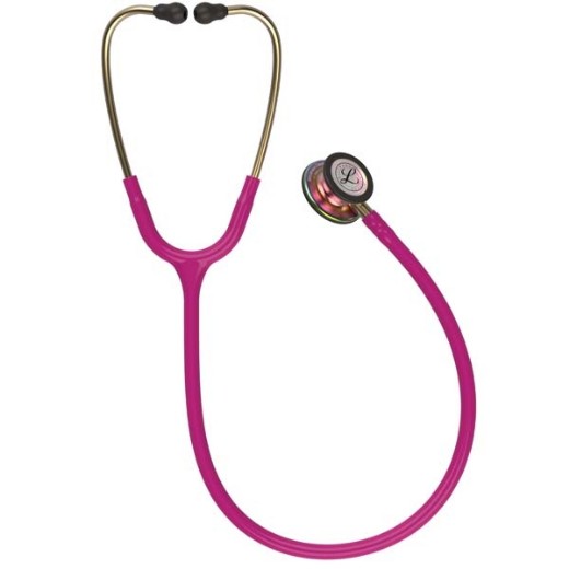 Picture of 3M Littmann 5806 Classic III Stethoscope - Special Edition Rainbow Chestpiece; Raspberry Tube; Brass Stem And Headset