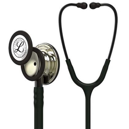 Picture of 3M Littmann 5861 Classic III Stethoscope - High-Polish Champagne Chestpiece; Black Tube; Smoke Stem And Headset