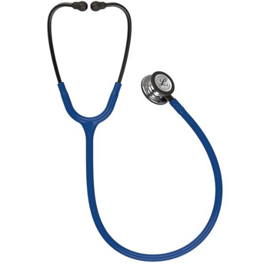 Picture of 3M Littmann 5863 Classic III Stethoscope - High-Polish Mirror Chestpiece; Navy-Blue Tube; Smoke Stem And Headset