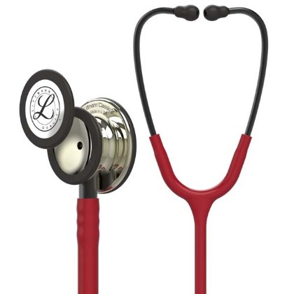 Picture of 3M Littmann 5864 Classic III Stethoscope - High-Polish Champagne Chestpiece; Burgundy Tube; Smoke Stem And Headset
