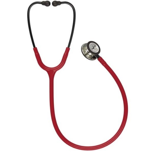 Picture of 3M Littmann 5864 Classic III Stethoscope - High-Polish Champagne Chestpiece; Burgundy Tube; Smoke Stem And Headset