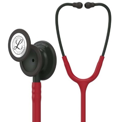 Picture of 3M Littmann 5868 Classic III Stethoscope - Special Edition Black Chestpiece; Burgundy Tube; Black Stem And Headset