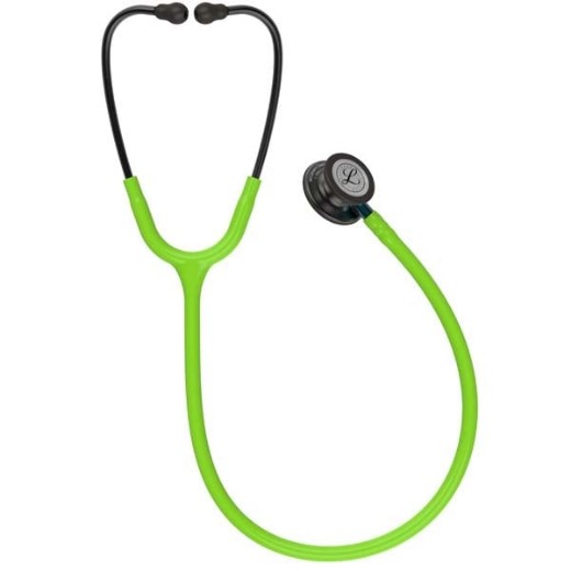 Picture of 3M Littmann 5875 Classic III Stethoscope - Special Edition Smoke Chestpiece; Lime Green Tube; Blue Stem; Smoke Headset