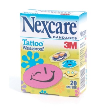 Picture of Nexcare Tattoo Bandaid Strips Waterproof Cool Smiles