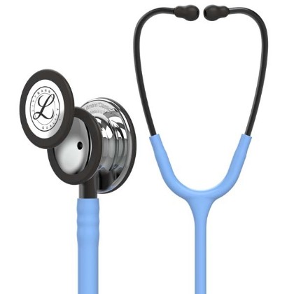 Picture of 3M Littmann 5959 Classic III Stethoscope - High-Polish Mirror Chestpiece; Ceil Blue Tube; Smoke Stem And Headset