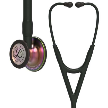 Picture of 3M Littmann 6165 Cardiology IV Stethoscope - Special Edition Rainbow Chestpiece; Black Tube Stem And Headset