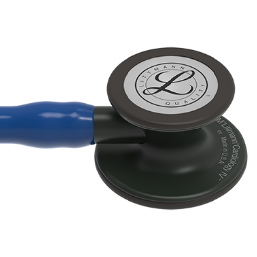 Picture of 3M Littmann 6168 Cardiology IV Stethoscope - Special Edition Black Chestpiece; Navy Blue Tube; Black Stem And Headset