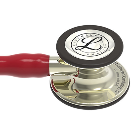 Picture of 3M Littmann 6176 Cardiology IV Stethoscope - High-Polish Champagne Chestpiece; Burgundy Tube; Champagne Stem; Smoke Headset