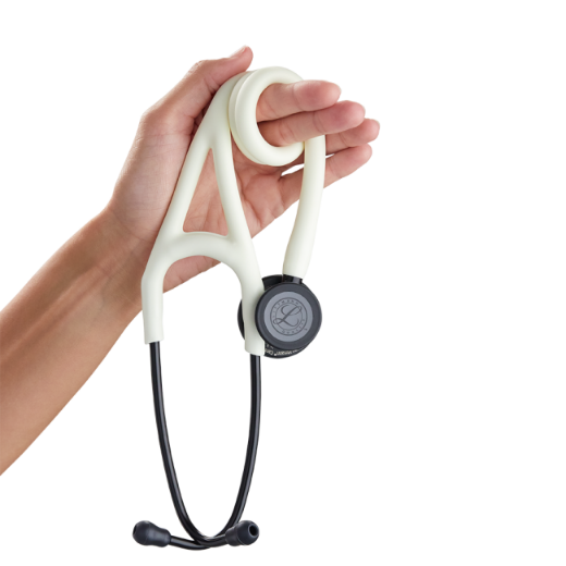Picture of 3M Littmann 6186 Cardiology IV Stethoscope; Satin-finish With Black Matte-finish Chestpiece And Alabaster (White) Tubing