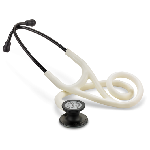 Picture of 3M Littmann 6186 Cardiology IV Stethoscope; Satin-finish With Black Matte-finish Chestpiece And Alabaster (White) Tubing