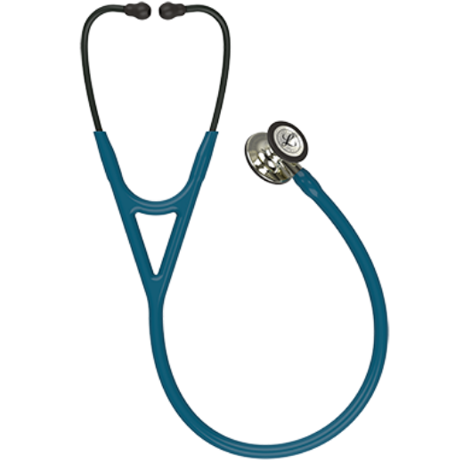 Picture of 3M Littmann 6190 Cardiology IV Stethoscope - High-Polish Champagne Chestpiece;Caribbean Blue Tube; Smoke Stem And Headset