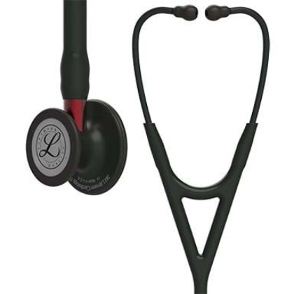 Picture of 3M Littmann 6200 Cardiology IV Stethoscope - Special Edition Black Chestpiece Tube And Headset; Red Stem