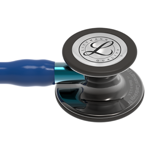 Picture of 3M Littmann 6202 Cardiology IV Stethoscope - High-Polish Smoke Chestpiece; Navy Blue Tube; Blue Stem; Black Headset
