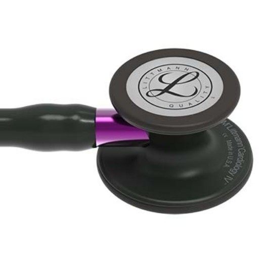 Picture of 3M Littmann 6203 Cardiology IV Stethoscope - Special Edition Black Chestpiece Tube And Headset; Violet Stem