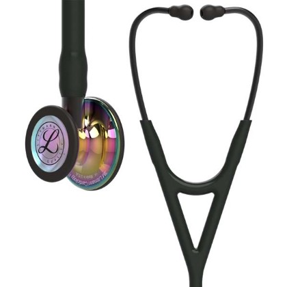 Picture of 3M Littmann 6240 Cardiology IV Stethoscope - High-Polish Rainbow Chestpiece; Black Tube; Smoke Stem And Headset