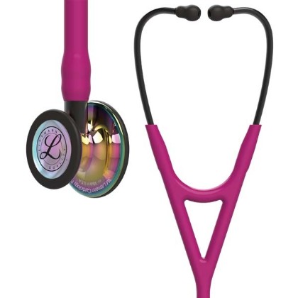 Picture of 3M Littmann 6241 Cardiology IV Stethoscope - High-Polish Rainbow Chestpiece; Raspberry Tube; Smoke Stem And Headset