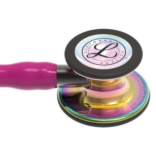 Picture of 3M Littmann 6241 Cardiology IV Stethoscope - High-Polish Rainbow Chestpiece; Raspberry Tube; Smoke Stem And Headset