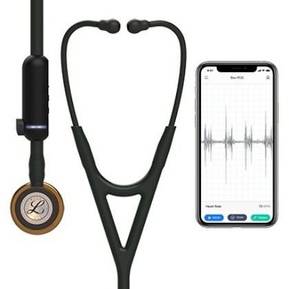 Picture of 3M Littmann 8870 CORE Digital Stethoscope - High-Polish Copper Chestpiece; Black Tube Stem And Headset