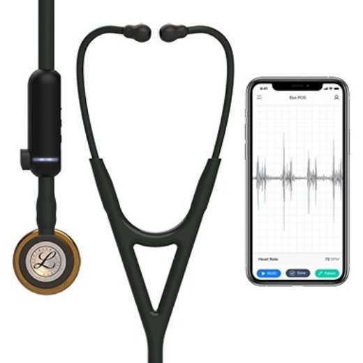 Picture of 3M Littmann 8870 CORE Digital Stethoscope - High-Polish Copper Chestpiece; Black Tube Stem And Headset