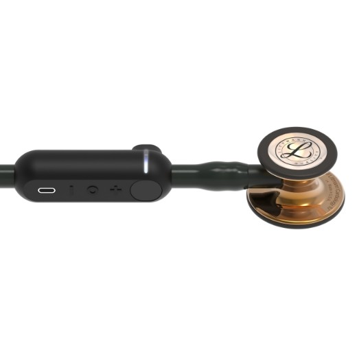Picture of 3M Littmann 8870 CORE Digital Stethoscope - High-Polish Copper Chestpiece; Black Tube Stem And Headset