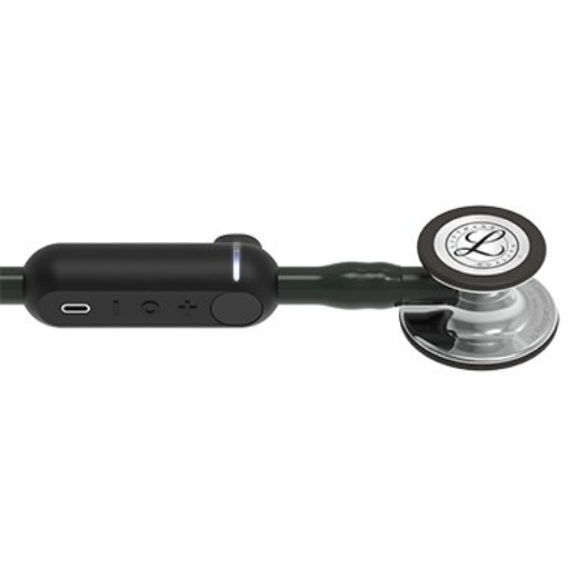 Picture of 3M Littmann 8890 CORE Digital Stethoscope - High-Polish Mirror Chestpiece; Black Tube Stem And Headset