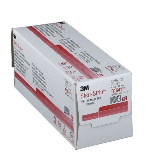 Picture of 3M Steri-Strip Adhesive Skin Closures (Reinforced) 6 X 75mm Red