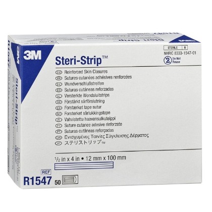 Picture of 3M Steri-Strip Adhesive Skin Closures (Reinforced) 12 X 100mm Blue