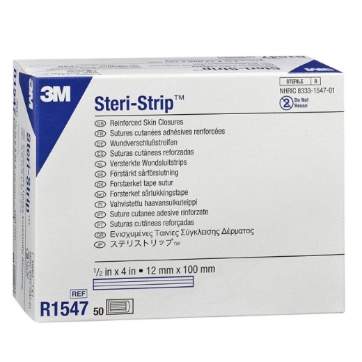 Picture of 3M Steri-Strip Adhesive Skin Closures (Reinforced) 12 X 100mm Blue