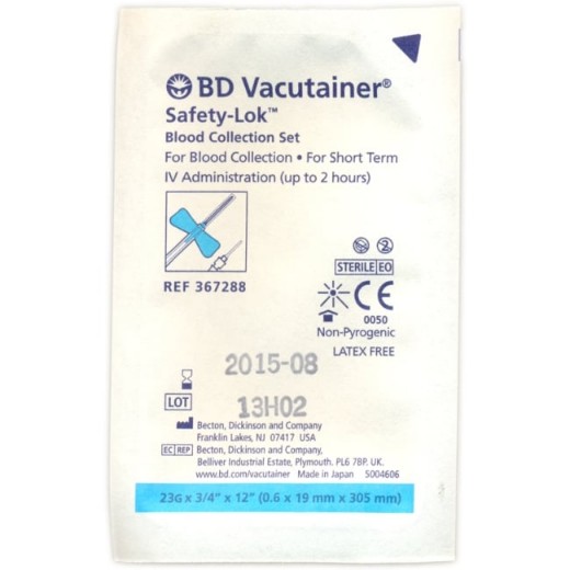 Picture of Vacutainer Winged Blood Collection Set 21g X 19mm Safety Lock