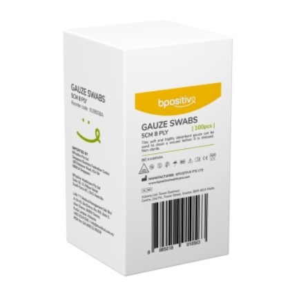 Picture of Bpositive Gauze Square 5cm 8ply Non-sterile