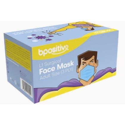 Picture of Bpositive Face Mask Level 1 Ear Loop 3ply
